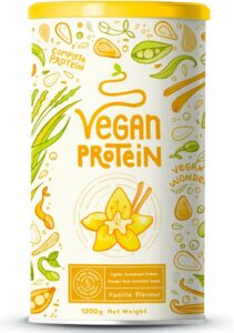 Proteína vegana - VAINILLA - Proteinas vegetal de arroz, guisantes, semillas de lino, amaranto, semillas de girasol y semillas de calabaza